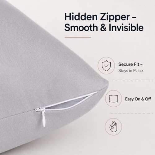 Evolive Ultra Soft Microfiber Body Pillow Cover/Pillowcases 21"x54" with Hidden Zipper Closure (Silver Grey) by EVOLIVE - Used condition - Image 5