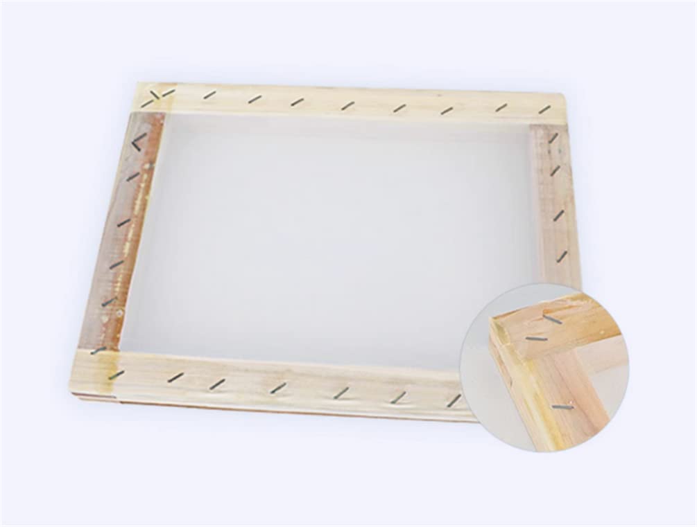 EsportsMJJ Telaio in legno per serigrafia con telaio in fibra di poliestere 80T bianco con telaio in rete stampata a rete - 30 x 40 cm