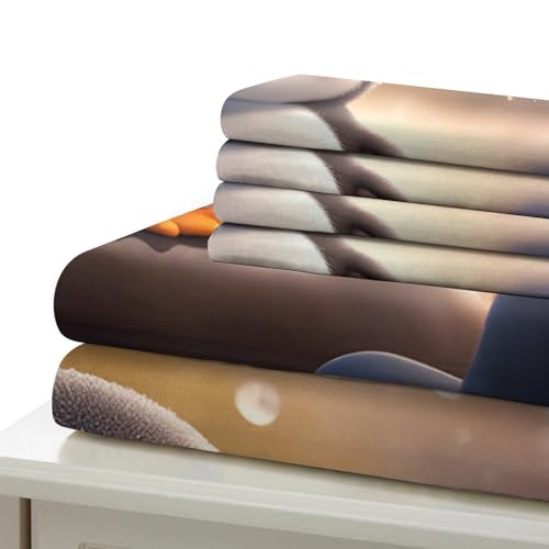 Housse de couette pingouin enfant parure de lit microfibre 140x200cm - 7