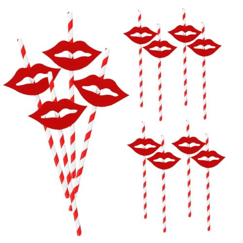 Pitillos de papel rojos decorativos 40 unidades miniatura 1
