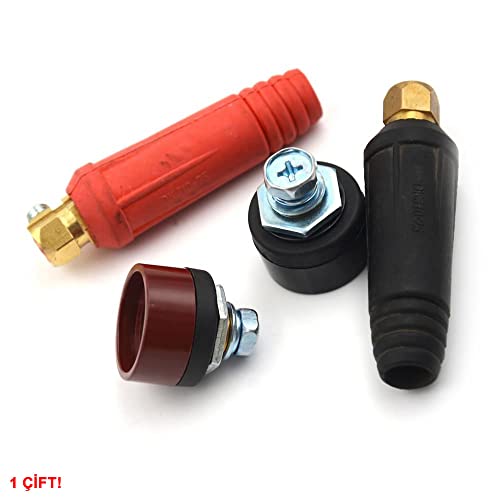 DKJ10-25 200A Konnektör Çift 10-25mm2 Kablo Yüksek Akım Kilitli Panel Tip Konnektör Kaynak Makinesi Hızlı Bağlantı Elektrik Montaj Soketi Mig Tig Mma