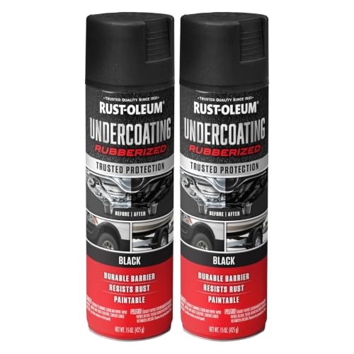 Rust-Oleum 248657 Rubberized Undercoating Spray, 15 oz, Black (Pack of 2)