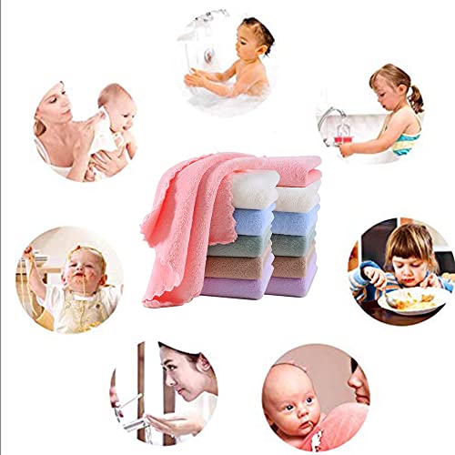 Hooyee 12 Pack Baby Washcloths, Baby Face Towels Microfiber Coral Fleece Extra Absorbent And Soft For Newborns, Infants And Toddlers 12X12 Inches (Multicolored) #TOP6
