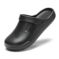DAYUMKOU Womens Clogs with Back Strap Water Resistant Garden Shoes for Men Round Toe Mens Beach Shoes Black Male 11-12 Famale 12-12.5