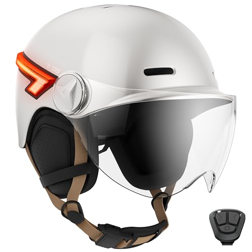 Casque LED pour vélo et trottinette CASR Glow crème en taille L