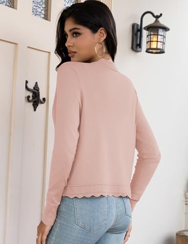 Image of OmicGot Women's Long Sleeve Cardigan Sweaters Open Front Cropped Bolero Shrugs for Dresses S-XL