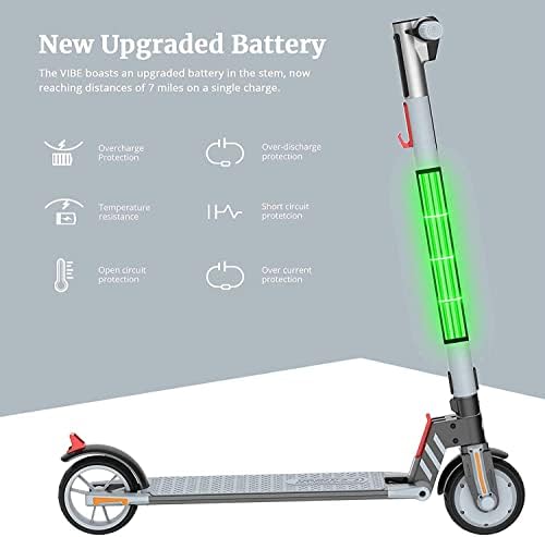 Gotrax Vibe Electric Scooter, Max 11.2Km and 19km/h Speed, 6.5" Solid Rubber Tire and Lightweight Aluminum Alloy Frame, Cruise Control and Foldable Electric Scooters Teens for Ages 13+ 9