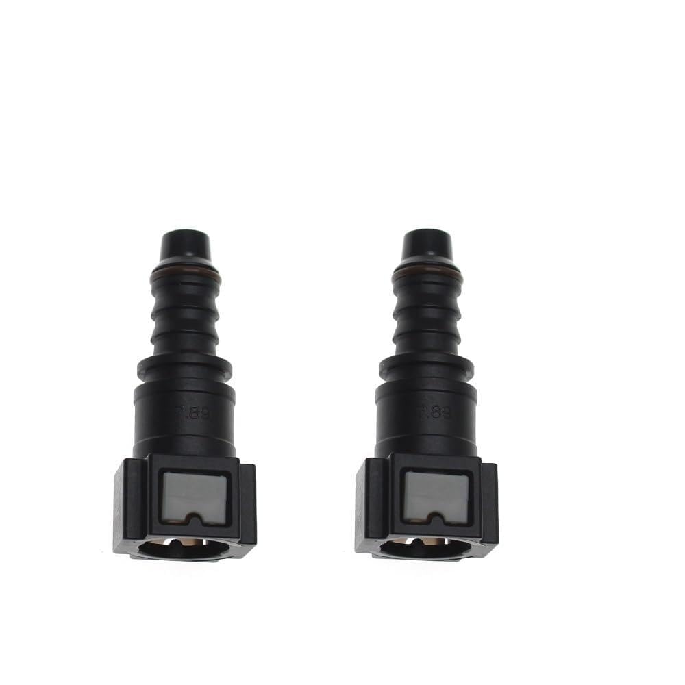 Bcdskzavu 2Pcs Fit For 2/5/10X 7.89 Id8 5/16 Car Line Quick Connector Hose Coupler Nylon Oil Line Pipe Disconnect Release Hose 180 Degree(2Pcs)