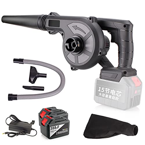 RUHEN Aspirateur à Feuilles électrique 2 en 1 sans Fil 21 V avec Batterie 5,4 Ah et Chargeur, à Vitesse Variable