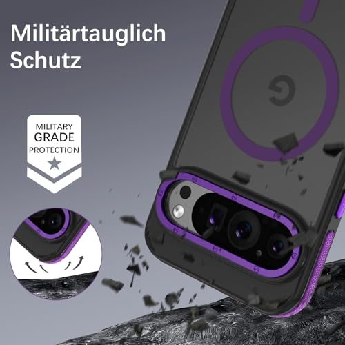 Coque Google Pixel 9 magnétique transparente mate résistante aux chocs compatible MagSafe