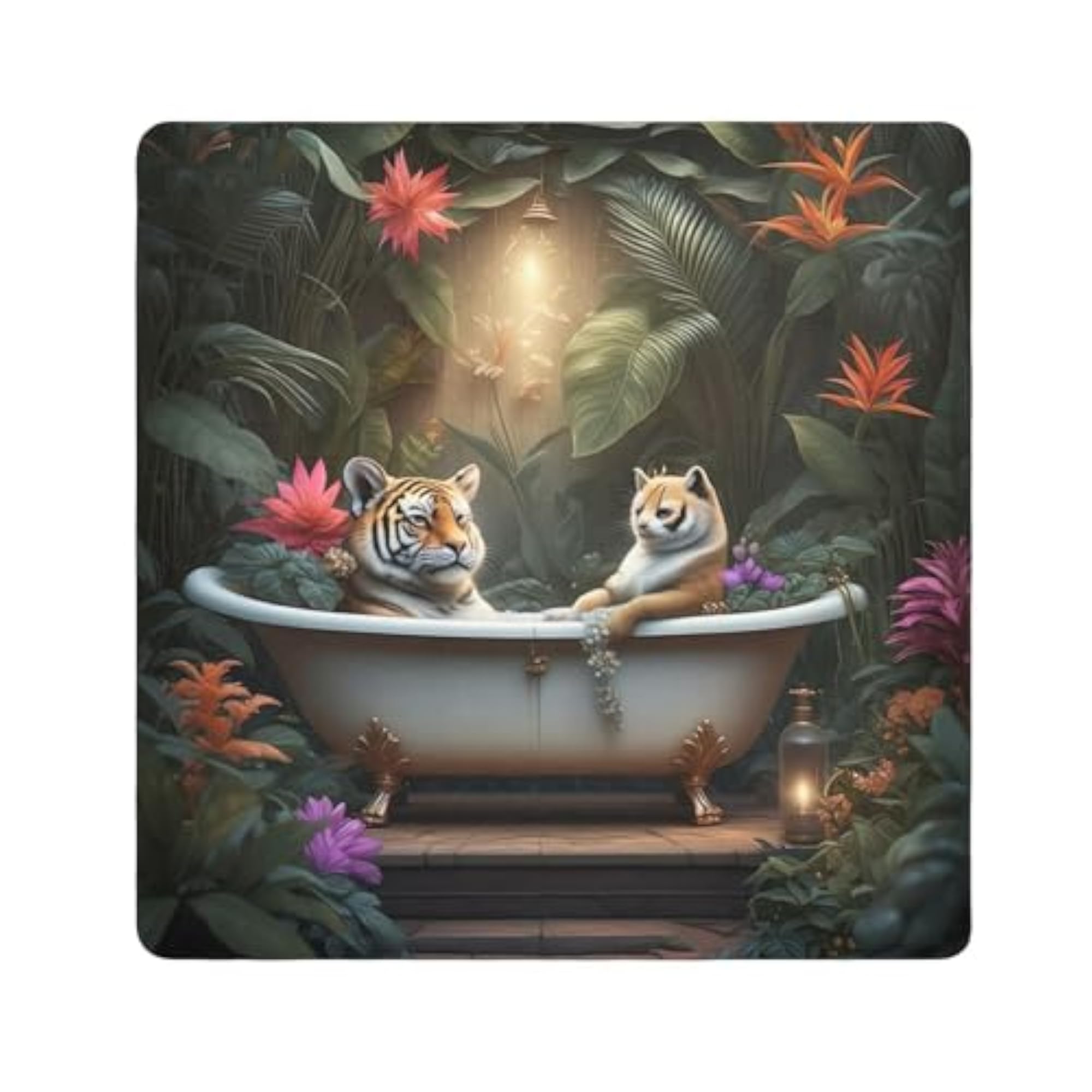 Animal Bathtub Tropical Plants Makeup Bag