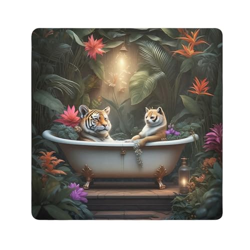 Camera Storage Cloth 13.8. In, Animal Bathtub Tropical Plants Open Lay Flat Makeup Bag, Self Adhesive Wraps for Electronics