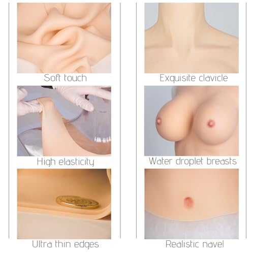 Image of Silicone Breast Forms Breastplate Fake boobs silicone Half Body Style B-H Cup For Cosplay Drag Queen Crossdressers