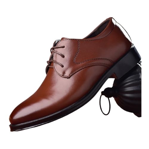 Men's Leather Business lace-up Casual Shoes Oxfords(Brown,10)2