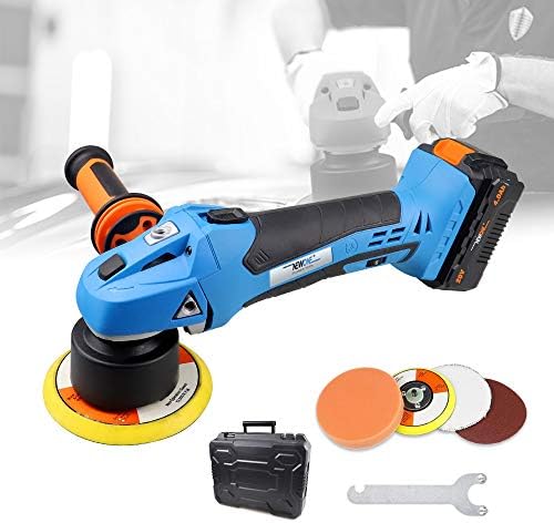 NEWONE 20V Cordless Round Orbital Polisher Dual Action Buffer polisher ,5-Inch,6 Variable Speeds, Anti-vibration Handle, Car Sanding Polishing Waxing,4.0Ah Battery and fast charger