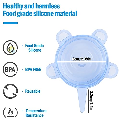 AKONE 6 Stück Dosendeckel Katzenfutter, Tierfutter Deckel für Dosen, Silikondeckel Dehnbar, Dosendeckel 400g/200g/85g für Meisten Katzendosen