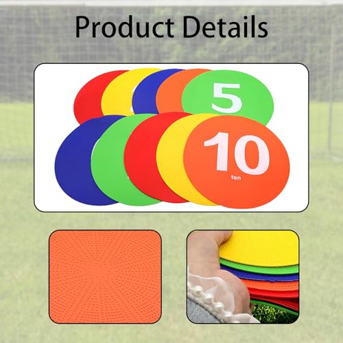10 Pieces Spots Markers Flat Cones Agility Dots Floor Dots for Soccer Exercise Basketball2