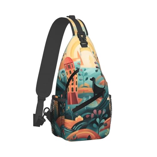 Bolso Pequeño Bandolera para Senderismo con Diseño de Teckel miniatura 1