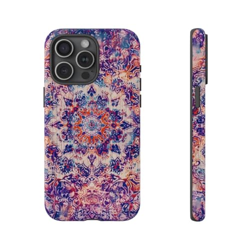 Coque rigide iPhone 15 Pro Max tapis oriental violet brillant