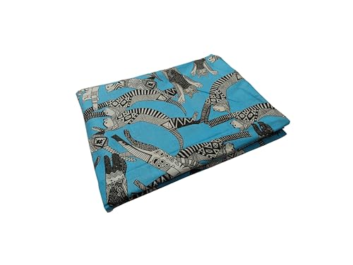 Image of Doraya Pure Cotton Dress Making Fabric Sanganeri Print Jaipuri Hand Block Printed Unstitched Dress Material for Women Blouse /Plazzo,Kurti /Lehenga Piece Womens 43 inch Inches Width (Blue 2, 3 Meter)