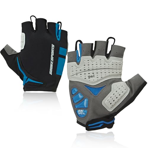 Image of Souke Sports Mens Cycling Gloves with Gel Pads Half Finger Bike Gloves Lightweight Anti-Slip Shock-Absorbing for MTB Road Biking