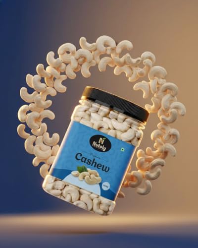 Image of Nutoly Premium Whole Cashew Nuts, Natural, Crunchy & Fresh, Rich in Protein, Perfect for Snacks, Sweets & Cooking (250Grm)