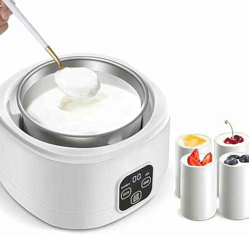 BGVYFXEZ Yogurtera Eléctrica, Máquina Automática de Yogur con Control de Temperatura y Tiempo Ajustable
