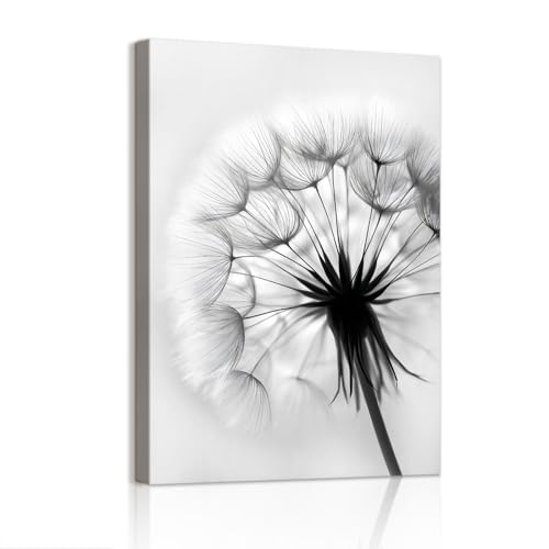WENGTIAO Löwenzahn Leinwand Bilder Kunstdrucke Gerahmtes Bild Schwarz...