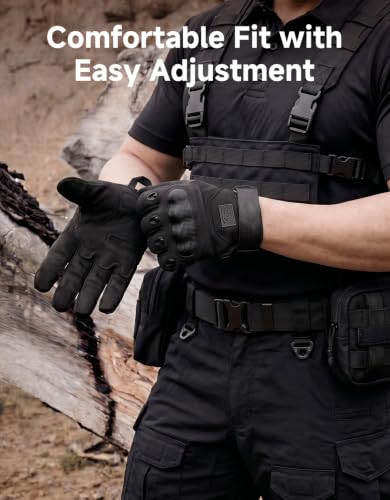 Image of KEMIMOTO Tactical Gloves for Men, Touchscreen Motorcycle Gloves with Hard Shell & Palm Padding for Sports Motorcycle Cycling Tactical Airsoft Paintball Hunting Hiking Camping Climbing