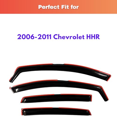 Image of KPY Rain Guards Fit for 2006-2011 Chevrolet HHR, in-Channel Window Visors Vent Wind Deflectors 4PC, Car Accessories for 06-11 Chevy HHR