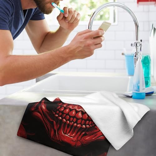 Serviette de bain légère et très absorbante imprimé crâne - 8