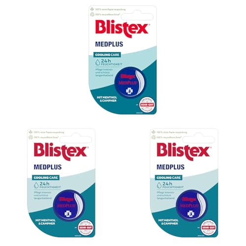 Blistex MedPlus Tiegel | Cooling Care | Pflegt intensiv & Schützt langanhaltend | 7 ml (Packung mit 3)