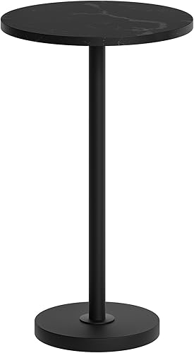 Mesa auxiliar redonda, mesa alta para bebidas para espacios pequeños, mesa auxiliar de café Martini estilo pedestal en sala de estar, dormitorio,