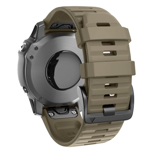 Image of ANCOOL Compatible with Fenix 6X /7X Band 26mm Quickfit Soft Silicone Watch Band Replacement for Fenix 5X /Fenix 8 51mm /Fenix 5X Plus /Fenix 3 /Fenix 6X Pro /Descent Descent MK2i Smartwatches (Brown)