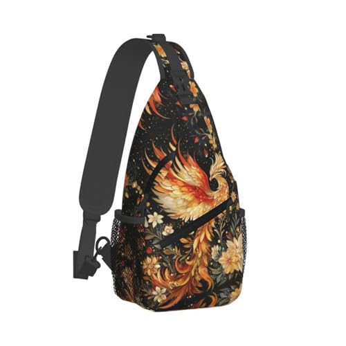 Image of Crossbody Bag Sling Bag Backpack Purse Chest Bags Shoulder Bag for Women Men Gold King of Birds