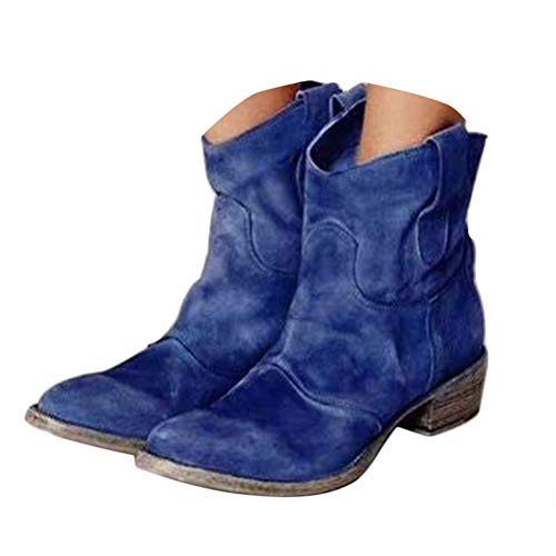 Damen Stiefeletten Mit Blockabsatz – Wildleder, Retro & Bequem