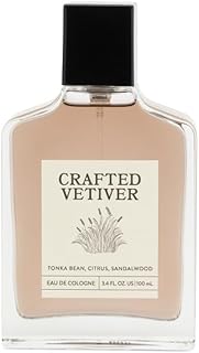 Crafted Vetiver by Tru Fragrance 3.4 oz/ 100 ml Eau De Cologne Spray With Notes Tonkas Bean, Citrus, Sandalwood Unboxed