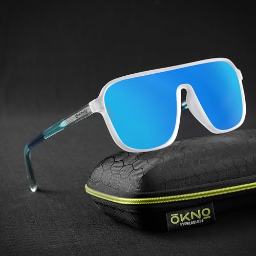 Image of Eyewearlabs OKNO | Polarized Over-Sized Unilens Rectangular Branded Stylish Sunglasses For Men & Women | 100% UV Protection Shades | Cricket Sports Cycling Driving | RYFT
