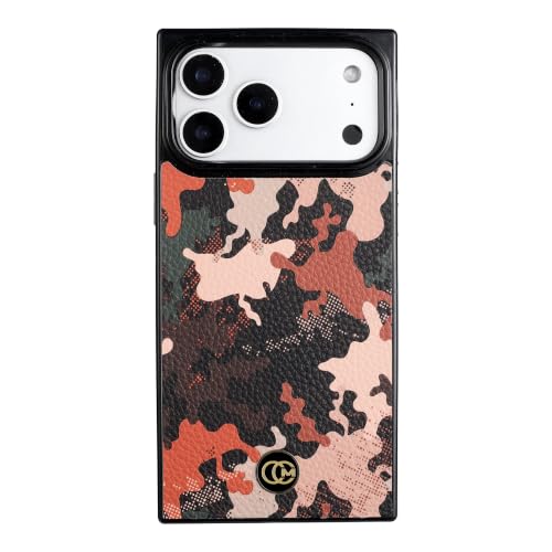 Image of COCOMII Rectangle for iPhone 18 Pro /17 Pro Case, Rosewood Camo Leather