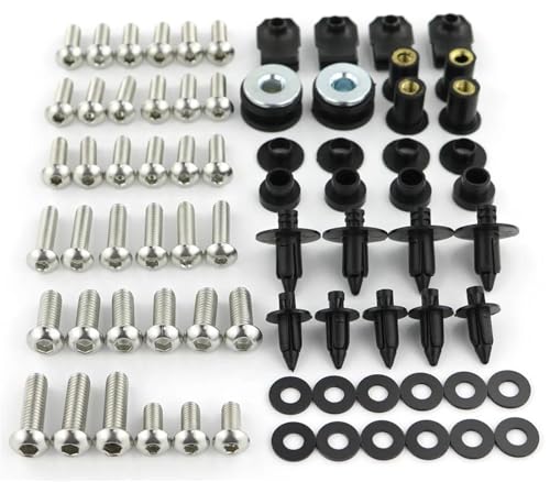 Kit visserie carénage Ninja 650 ER-6F 2012-2016 boulons complets argent