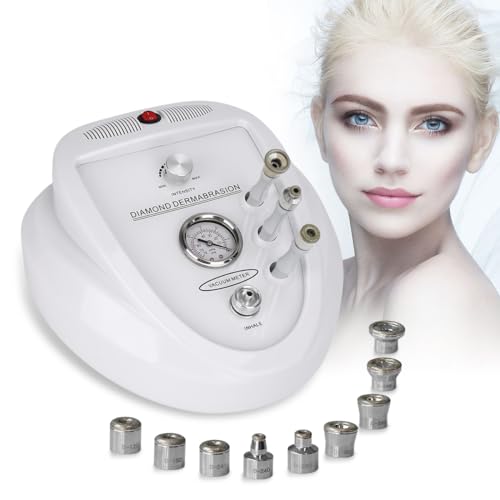 FAZJEUNE Machine de microdermabrasion diamant 65-68 cmHg Puissance d'aspiration professionnelle Dermabrasion Soin de la peau Utilisation à domicile Masseur Visage Peeling Soulève rides