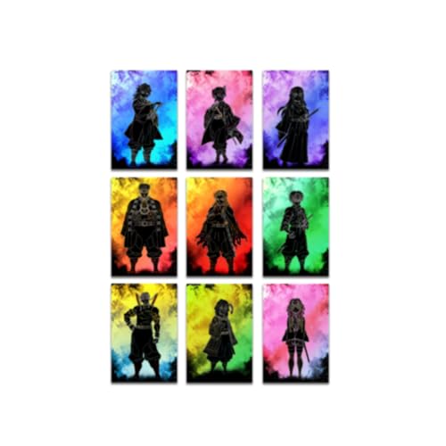 Posters Anime sur Toile lot de 9 deco murale manga japonais salon chambre homme 20x30cm