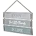 Barnyard Designs Enjoy The Little Things In Life Quote Wall Decor, Decorative Wood Plank Hanging Sign 17” x 10.25”