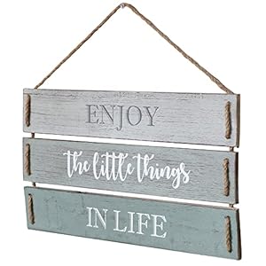 Barnyard designs enjoy the little things in life quote wall decor decorative wood plank hanging sign 17 x 1025  urban country home decor