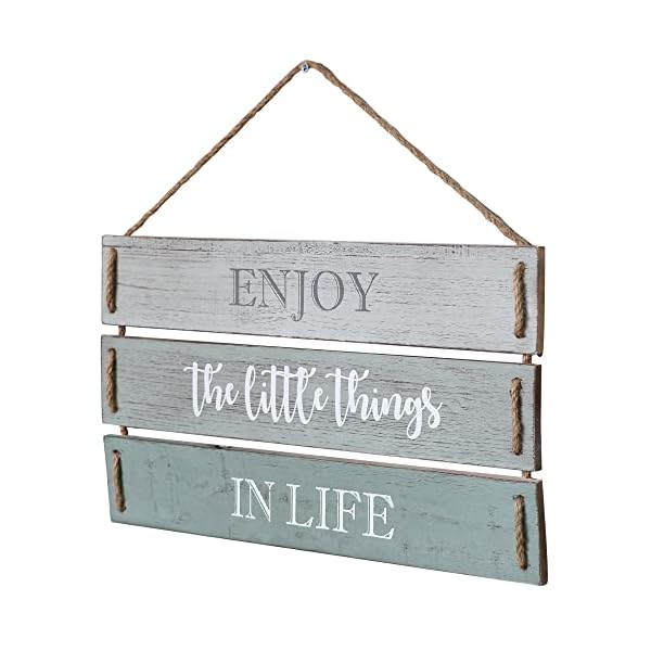 Barnyard designs enjoy the little things in life quote wall decor decorative wood plank hanging sign 17 x 1025  urban country home decor
