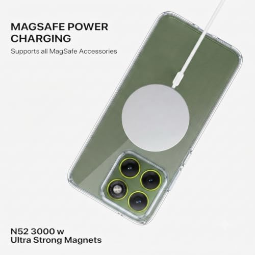 Image of DIZORO Crystal Clear Magnetic Compatible with Motorola Moto Edge 70 Back Cover case with Anti-Yellow (Compatible with Magsafe) Anti-Scratch | Shockproof Transparent Cover