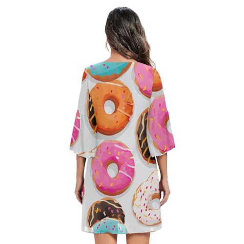 Robe courte colorée donuts imprimés : la solution mode contre le style monotone - 4