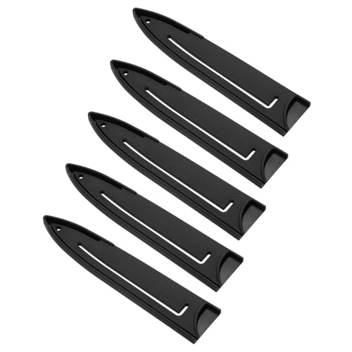 sourcing map 5 Pack PP Safety Knife Cover Sleeves, Blade Edge Guards Protector, Universal Blade Sheath for 5 Utility Knife, Black