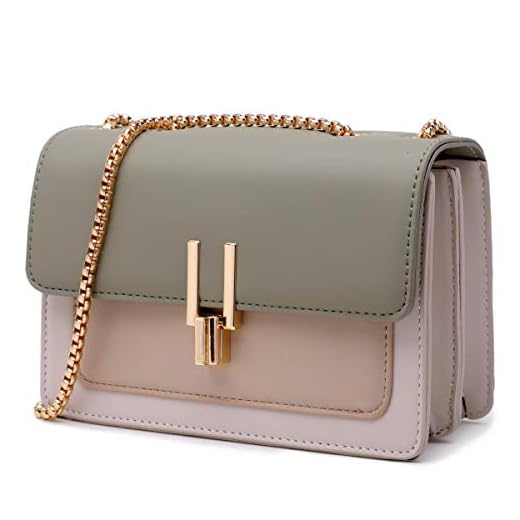 Crossbody Bags for Women Leather Cross Body Purses Cute Color-Block Designer Handbags Shoulder Bag Medium Size Green