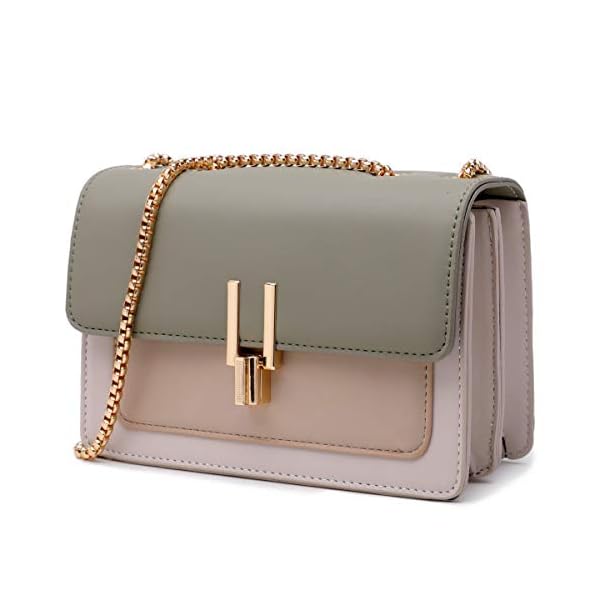 Color-Block Crossbody Bags for Women Leather Cross Body Purses Cute Designer Handbags Shoulder Bag Medium Size